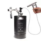 Black 2L Insulated Mini Keg Pressurized Craft Beer Dispenser w/ Pluto Gun Picnic