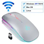 Rechargeable Bluetooth Wireless Mouse 2.4GHz 1600 DPI RGB