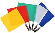 Loopunk 5 Pcs Soccer Referee Flag, Track and Field Events Match Training Flags, Referee Flag Flag Racing Conducting Flag Linesman Referee Flag Football Flags Signal Flag (5 colors)