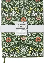 William Morris A4 Notebook, 100 lined pages, Refillable Journal Pad, FSC Certified Paper, Vegan Leather, Great Gift for Writers, For Work, Office or School