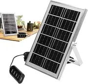 Solar Battery Charger | Solar Panel USB Charger Outlet,Flexible 4 USB Ports High-Efficiency Camping Accessories for Devices Monitor Security Camera Outdoor Phone Supply Fans