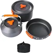 Generic 3X Campsite Kitchen Set, Camping Kitchen Utensils, Disorder Kit, Non -Stick Pan, Kettle for Fishing Trip,