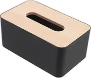 Homoyoyo Tissue Box Cover Rectangular Wood Tissue Holder for Home Office Capacity Design Reduces Refills Versatile for Living Room Bedroom Bathroom