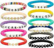 [Qiuseadu] 11PCS Eras Bracelets Set Lover Fearless Anti Hero Folklore Speak Now 1989 Reputation Friendship TS Bracelets, no gemstone
