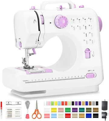 Sewing Machine for Beginners, Mini Sewing Machine with 12 Built-In Stitches, Kid