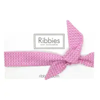 在飛比找Yahoo奇摩購物中心優惠-英國Ribbies 兒童蝴蝶結髮帶-粉紅幾何圖形