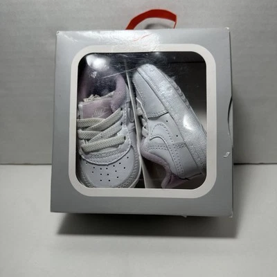 Nike Air Force 1 White/Pink Infant Booties Size 2C CK2201-103