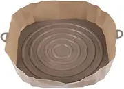 20Cm Air Fryers Oven Baking Tray Fried Chicken Basket Mat AirFryer Silicone Pot Round Replacemen Grill Pan Brown