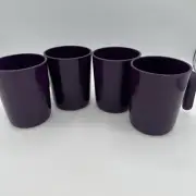 Tupperware Stackable Mugs Dark Purple 11 Oz Set of 4