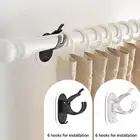 6Pcs No Drill Curtain Rod Brackets Self Adhesive Curtain Rod Holders AmxEJ