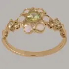 Solid 10k Rose Gold Natural Peridot & Opal Womens Ring - Sizes 4 to 12