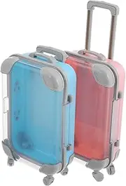 [Beavorty] 2pcs Box Mini Trolley Luggage Boxes Simulation Trolley Boxes Empty Lash Storage False Eyelashes Travel Boxes Portable Makeup Suitcase Empty Eyelash Boxes Plastic