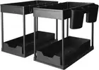 2 PACK 2 Tire Storage Shelf Organiser Spice Rack Sliding Drawer Basket under Sin