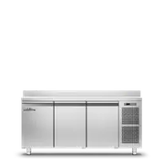 Moretti Forni 3 Door Master Counter Freezer with Stainless Steel Worktop & Splashback - TA17/1B - TA17/1B-EQ