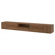 EKET media storage combination, brown/walnut effect with doors, 280x35x35 cm