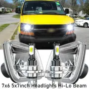 2pcs 7X6" 5x7" LED Headlights Square For Chevy Express Cargo Van 1500 2500 3500*