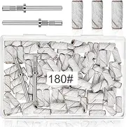180 Grit Mini Sanding Bands for Nails - 100 Pcs With 2 Mandrel Bits, 3.1 MM Bands for Acrylic Gel Removing Shaping, Manicures and Pedicure