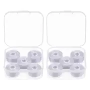 2set Prewound Sewing Bobbin Thread with Storage Plastic Case, Silver Tone