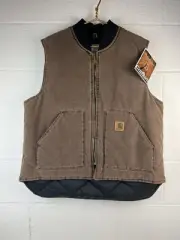 Vintage Carhartt Men’s Size XL V02 CHT Sandstone Duck Arctic Vest USA NWT