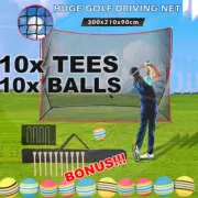 3M 10Ft Golf Practice Net Hitting Training Aid Driving Chipping Cage +Carry Bag