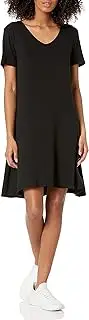 [Amazon Essentials] Women's Regular Short-Sleeve v-Neck Swing Dress