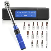 1/4-Inch Drive Click Torque Wrench, 15pcs Bike Torque Wrench Set 2-24Nm, Dual...