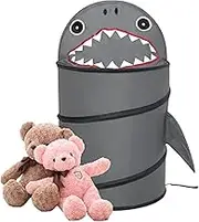Plush Stuffed Animal Organizer | Shark Design Plushies Storage Bucket | Plushies Boxes Container Bins For Toys Corner Organizer, Kids Girls Room Decor