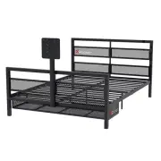 X Rocker Basecamp Gaming Double Bed Frame w/Adjustable Twist VESA TV Mount Black