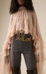 [Chloé] Large C Gold-Tone Chain Belt