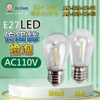 在飛比找ALOHA 阿囉哈LED總匯優惠-阿囉哈LED總匯_AN-329-12_S14-1W-兩種色光