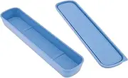 OriGlam 1pcs Portable Flatware Box Travel Tableware Storage Case Box, Utensil Case Flatware Storage for Cutlery Kit, 24 x 6 cm (Blue)