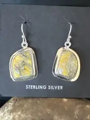 Womens Bumblebee Jasper Navajo Sterling Silver Earrings 15833
