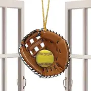 Softball Ornaments for Christmas Tree | 2D Acrylic Unique Softball Ornament for Christmas Tree | Softball Player Ornament, Christmas Softball Keepsake Decorations