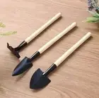 Mini Garden Potting Tool Wooden Handle Shovel, Rake,