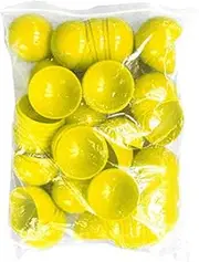 Sewroro 50Pcs Colored Round Capsules Empty Vending Machine Capsules Plastic Hollow Bingo Balls Raffle Balls for Game Party (Yellow)