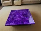 24" Square Amethyst Stone Center Sofa Coffee Table Handmade Furniture Home Decor
