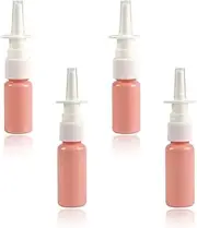 WUMZIRA Pack of 4 Empty Nasal Spray Bottle, 10/20 ml Empty Nose Spray Bottle, Nose Spray Bottle, Reusable Refillable Atomiser for Essential Oils, Saline Solution - Pink