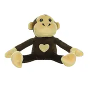 Tuffy Mighty Toy Safari Series Jr Max The Monkey Plush Dog Toy Brown
