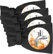 CHSG 4 PCS Outside Tap Covers for Winter, 19cmx13cm, Waterproof & Thickened Jacket, Outside tap Cover Frost Protector, Scratch and Abrasion Resistant, Protects Tap from Freezing Bursting (Black)