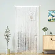 Doorway String Curtain Door Curtains,Boho Hippie Hanging Patio Tassels Screen Room Decor Bedroom Wall Window Closet Kitchen Living Room Fringe Divider Panel Laundry Room(39×79in/100×200cm,White)