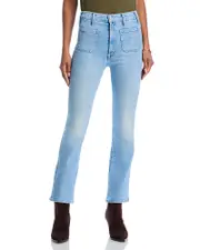 Mother Hustler Patch Pocket High Rise Ankle Jeans in Tune In Tune Out