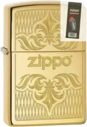 Zippo 08308 Regal Zippo Design Engraved Brass Lighter + FLINT PACK