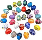 Easter Decorative Eggs Oval Polished Stone Egg Crystal for DIY Spring Displays Colors Decorations, Easter Random and