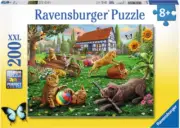 Puzzle XXL 200 elementów. Zabawa w ogrodzie