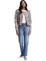 MINT VELVET Leopard Print Denim Jacket