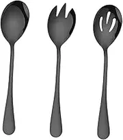 Generic 1 Set Stainless Steel Salad Fork and Spoon Serving Utensils for Home and Restaurant for Buffets and Parties and Elegant Design