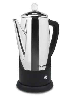 Elite Gourmet EC812 Electric 12-Cup Coffee Percolator with Keep Warm, Clear Brew