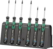 Wera 2052/6 Micro Ball End Hex Metric Precision Screwdriver Set and Rack, 6 Pieces