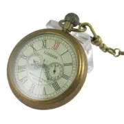 Mens Vintage Full Copper Hand-Wind Mechanical Second&24hours Sub-dials