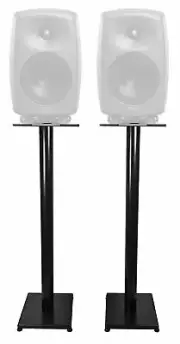 Pair Rockville 37” Black Steel Speaker Stands For Genelec 8030C Monitors